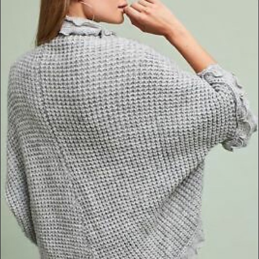 🌷🌷Moth Rocia Wool Ruffle Oversized Sweater SZ S - Picture 2 of 7